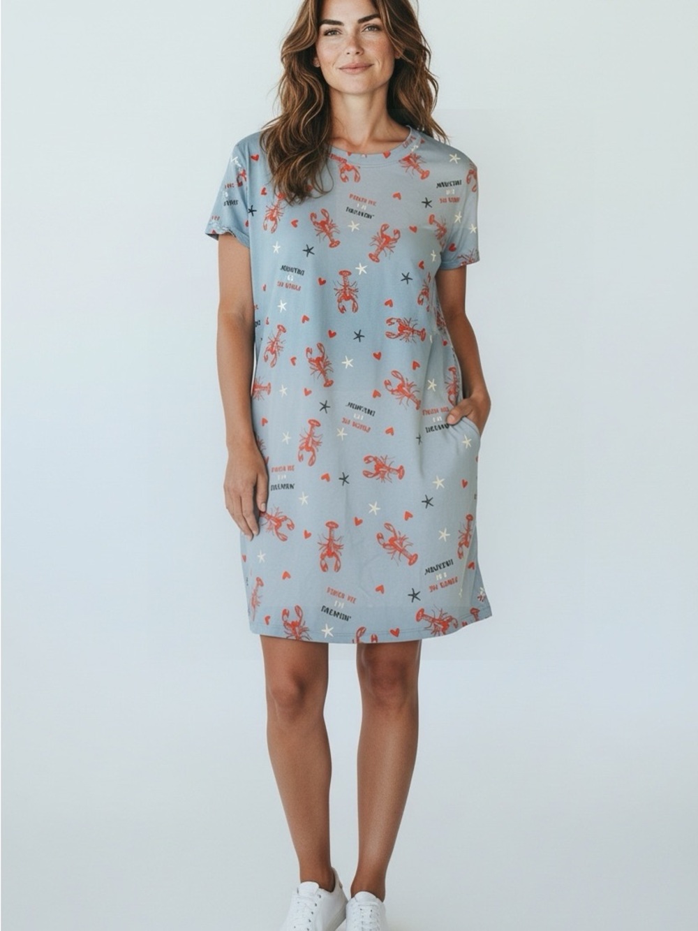 🫶🏻 JoySpun Pinch Me I’m Dreaming Lobster Print Nightgown NWOT